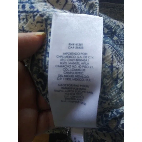 Chaps Long Sleeve Blue Boho Relaxed Blouse - Women's Size L - Picture 11 of 15